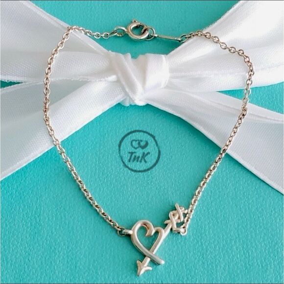 Tiffany & Co Paloma Picasso Loving Heart Arrow Bracelet - Silver - 7” - Picture 1 of 16
